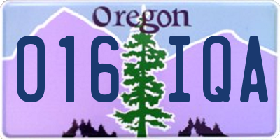 OR license plate 016IQA