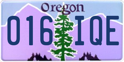 OR license plate 016IQE