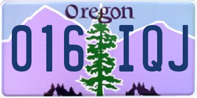 OR license plate 016IQJ