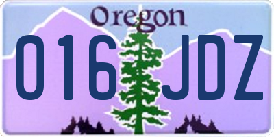 OR license plate 016JDZ