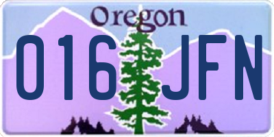 OR license plate 016JFN