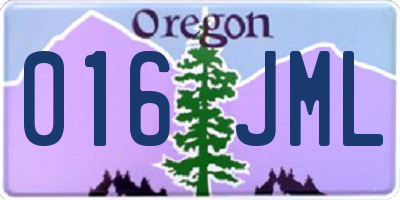 OR license plate 016JML