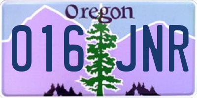 OR license plate 016JNR