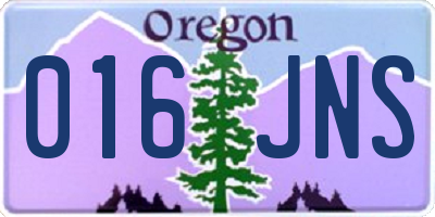 OR license plate 016JNS