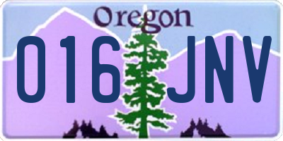 OR license plate 016JNV