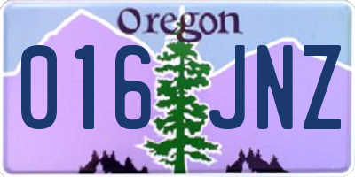 OR license plate 016JNZ