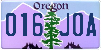 OR license plate 016JOA
