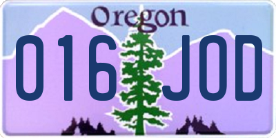 OR license plate 016JOD