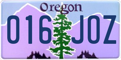 OR license plate 016JOZ