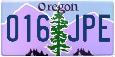 OR license plate 016JPE