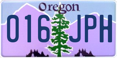 OR license plate 016JPH
