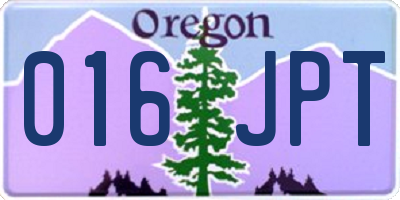 OR license plate 016JPT