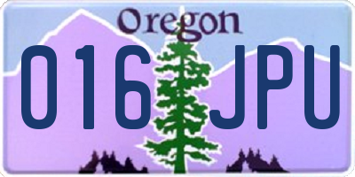 OR license plate 016JPU