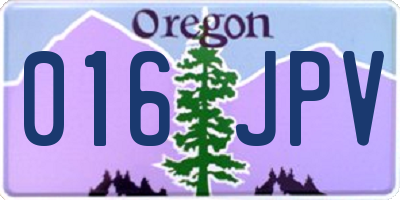 OR license plate 016JPV