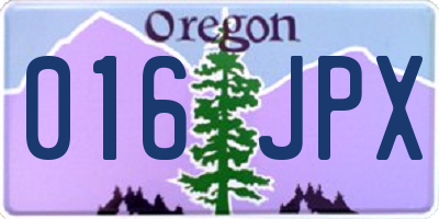 OR license plate 016JPX