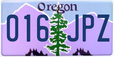 OR license plate 016JPZ
