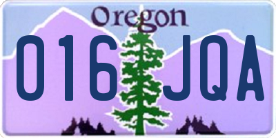 OR license plate 016JQA