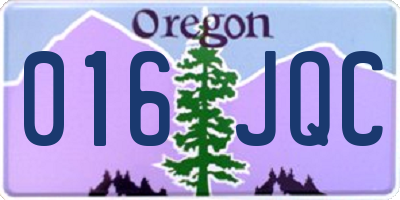 OR license plate 016JQC