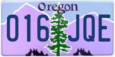 OR license plate 016JQE