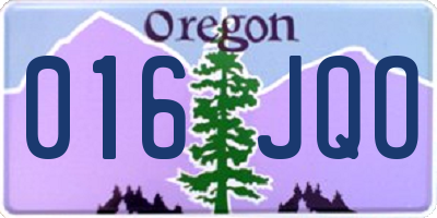 OR license plate 016JQO