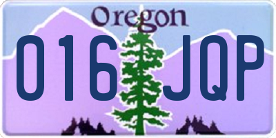 OR license plate 016JQP