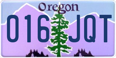 OR license plate 016JQT