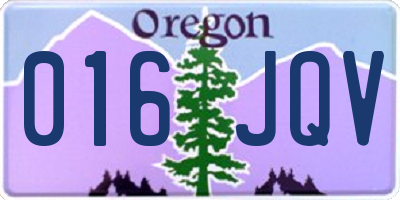 OR license plate 016JQV
