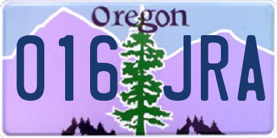 OR license plate 016JRA