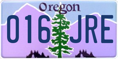 OR license plate 016JRE