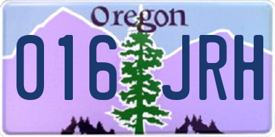 OR license plate 016JRH