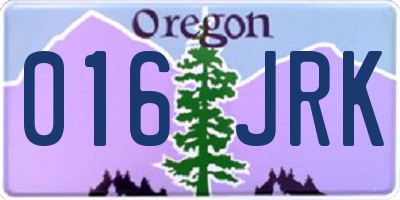 OR license plate 016JRK
