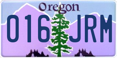 OR license plate 016JRM