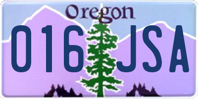 OR license plate 016JSA