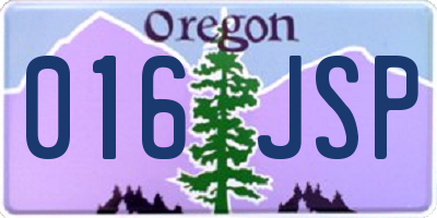 OR license plate 016JSP