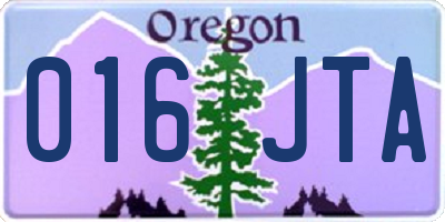 OR license plate 016JTA