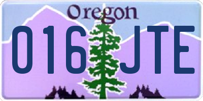 OR license plate 016JTE