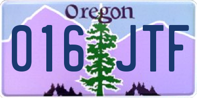 OR license plate 016JTF