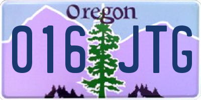 OR license plate 016JTG