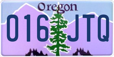 OR license plate 016JTQ
