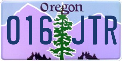 OR license plate 016JTR