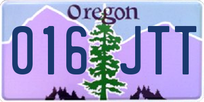 OR license plate 016JTT