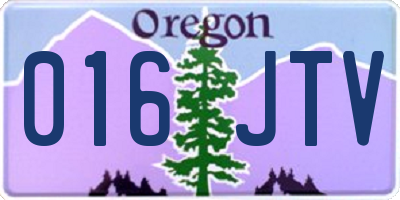 OR license plate 016JTV