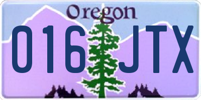 OR license plate 016JTX