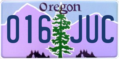 OR license plate 016JUC