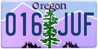 OR license plate 016JUF