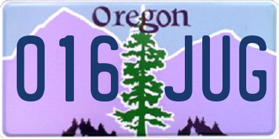 OR license plate 016JUG