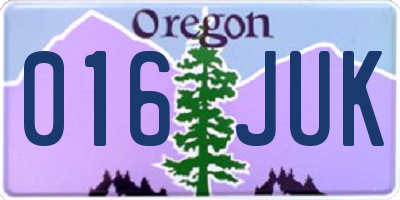 OR license plate 016JUK