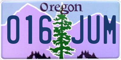 OR license plate 016JUM