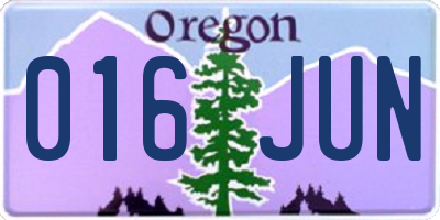 OR license plate 016JUN