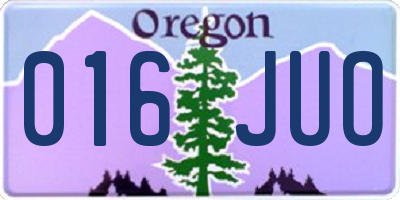 OR license plate 016JUO